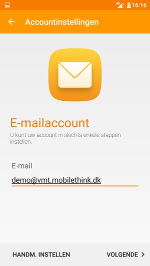 Voer uw e-mailadres in en selecteer VOLGENDE
