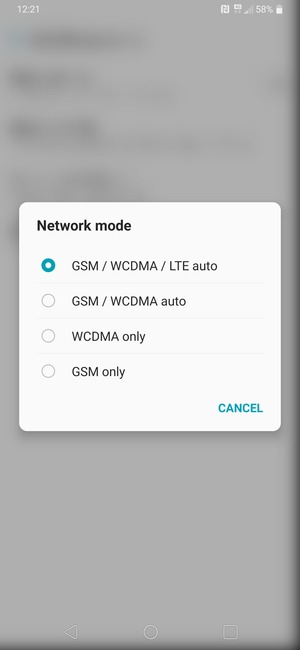 Select GSM / WCDMA auto to enable 3G and GSM / WCDMA / LTE auto  to enable 4G