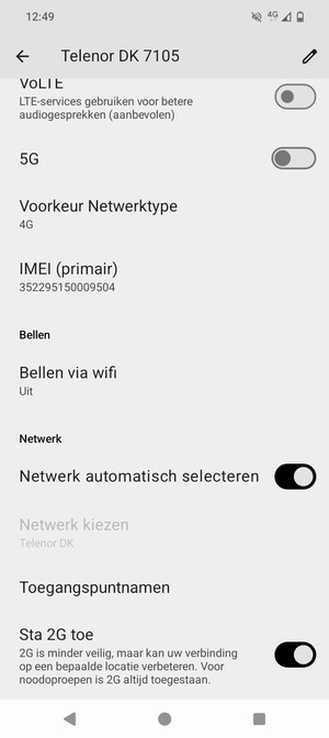 Scroll naar en selecteer Toegangspuntnamen