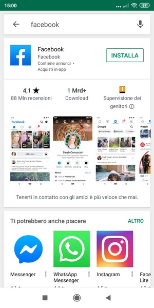 Seleziona l'applicazione