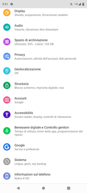 Scorri e seleziona Sicurezza