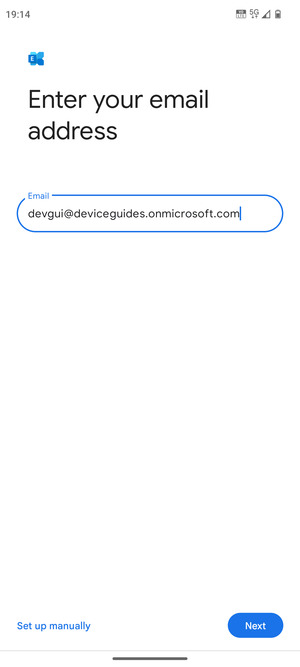 Enter your Email address and  select Set up manually