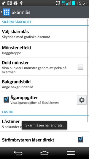 Tryck på Tillbaka-knappen