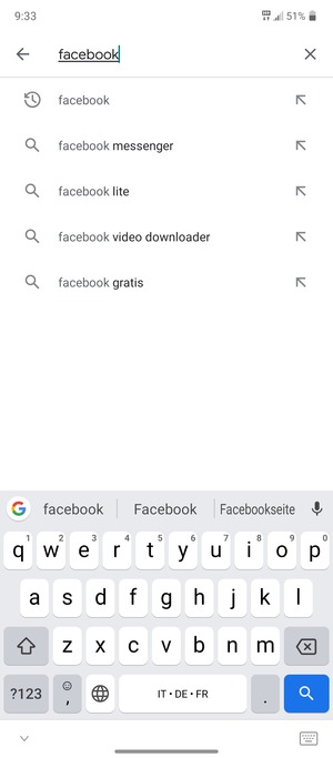 Inserisci il nome dell'app e seleziona Ricerca