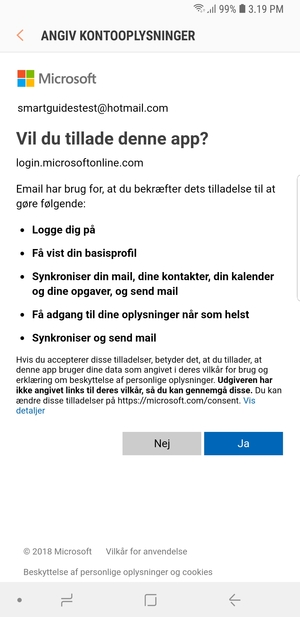 Vælg Ja