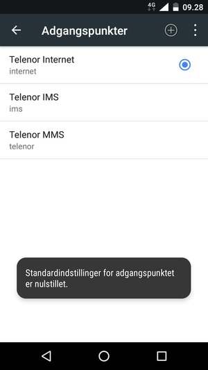 Vælg Nyt APN