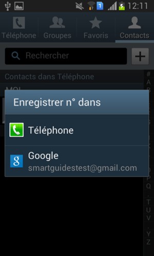 Sélectionnez votre compte Google