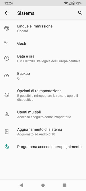 Seleziona Aggiornamento di sistema