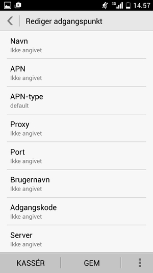 Indtast internet-oplysninger