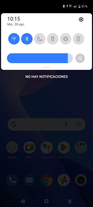 Deslice hacia abajo el menú superior de nuevo