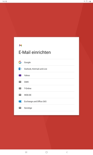 Wählen Sie Google