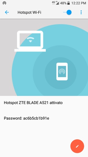 Il telefono è ora pronto per essere usato come modem