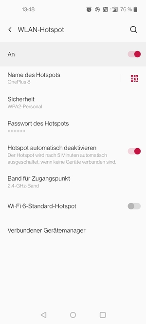 Ihr Handy ist jetzt für die Verwendung als Modem eingerichtet