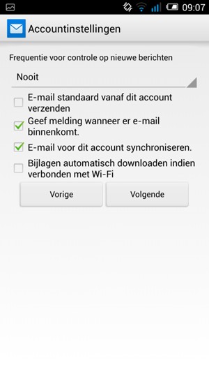 Selecteer Volgende