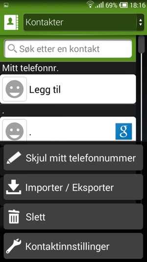 Velg Importer / Eksporter