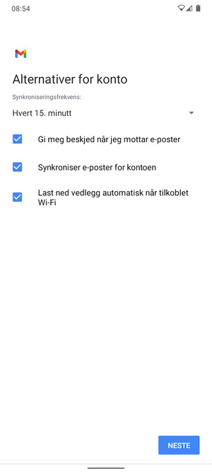 Velg NESTE