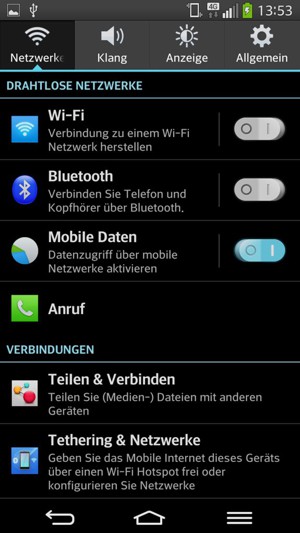 Wählen Sie Netzwerke und Wi-Fi