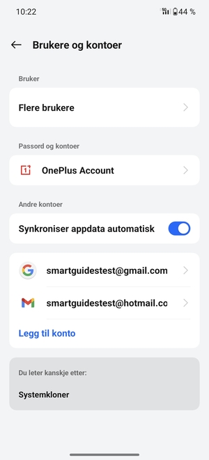Velg din Google-konto