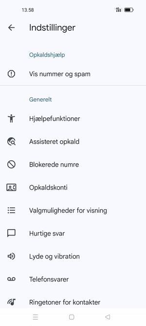 Vælg Telefonsvarer
