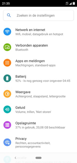Selecteer Netwerk en internet