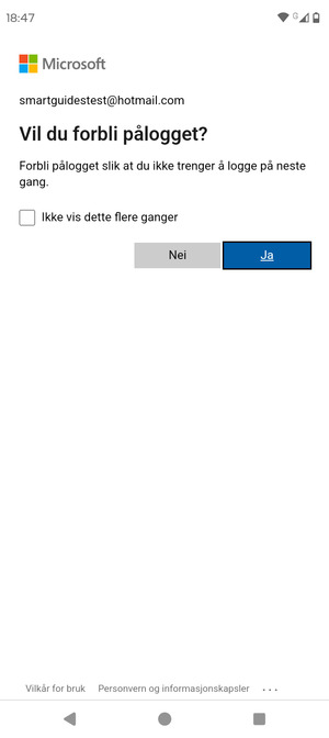 Velg ønsket alternativ
