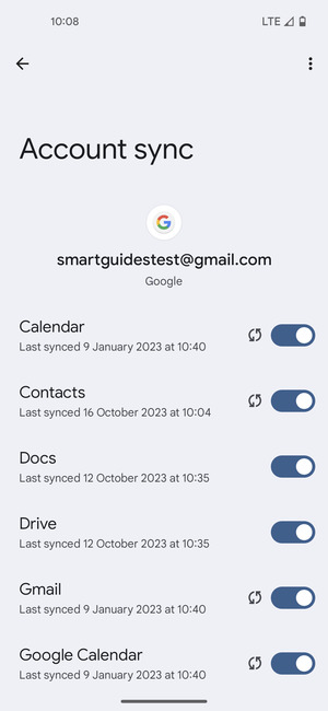Make sure Contacts is selected
