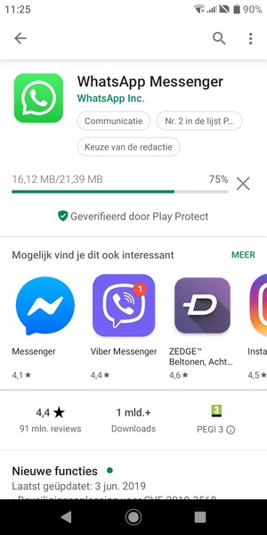 Wacht tot het installatieproces beëindigd is