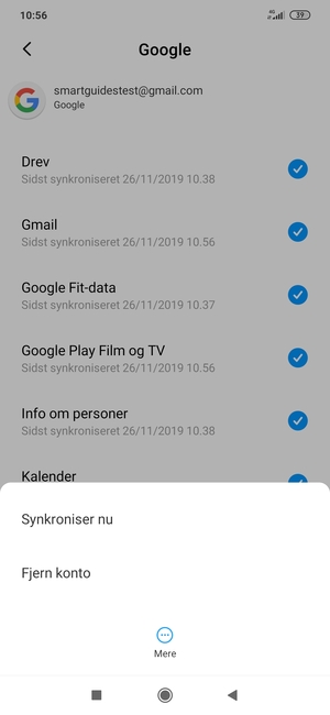 Vælg Synkroniser nu
