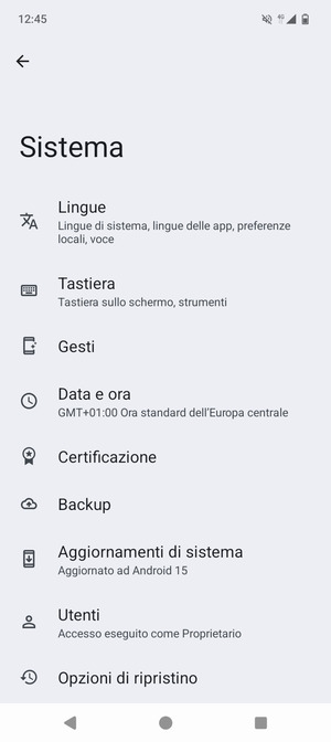 Seleziona Aggiornamenti di sistema
