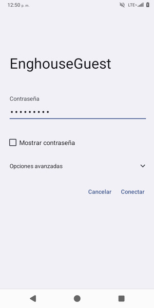 Introduzca la contraseña de Wi-Fi y seleccione Conectar