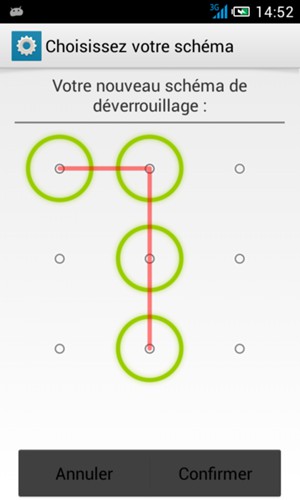 Veuillez confirmer votre motif et appuyer sur Confirmer