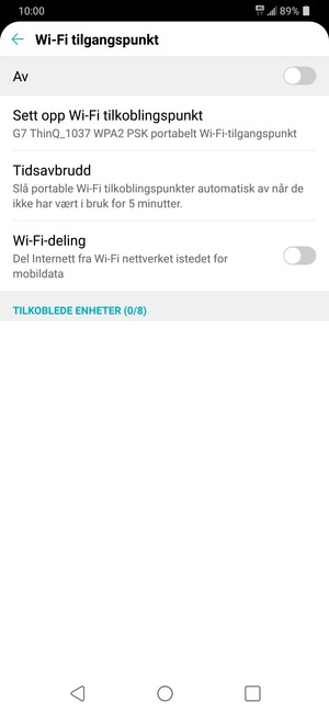 Velg Sett opp Wi-Fi tilkoblingspunkt