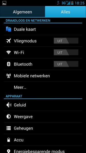 Selecteer Alles en Mobiele netwerken