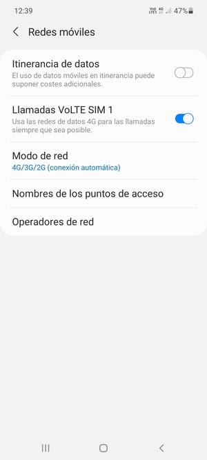 Seleccione Modo de red