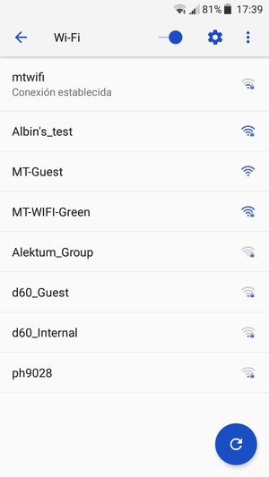 Ahora está conectado a la red Wi-Fi