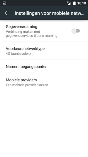 Om van netwerk te wisselen in geval van netwerkproblemen, selecteert u Mobiele providers