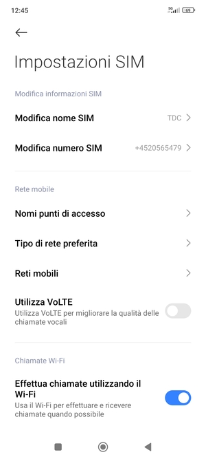 Seleziona Nomi punti di accesso