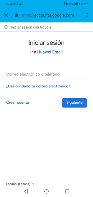 Introduzca su dirección de Gmail y seleccione Siguiente