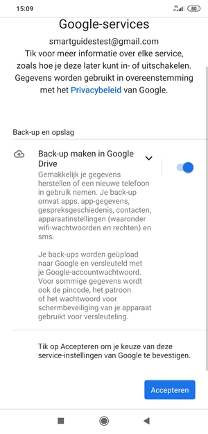 Selecteer Accepteren