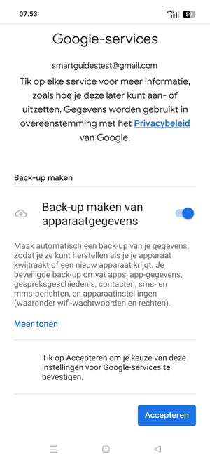 Selecteer Accepteren