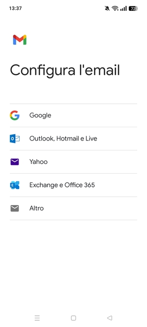 Seleziona Outlook, Hotmail e Live