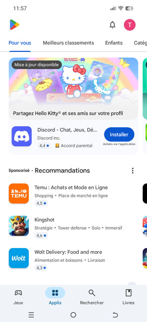 Sélectionnez Rechercher