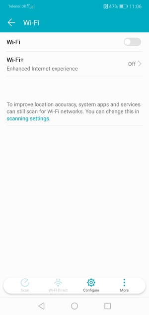 Turn on Wi-Fi