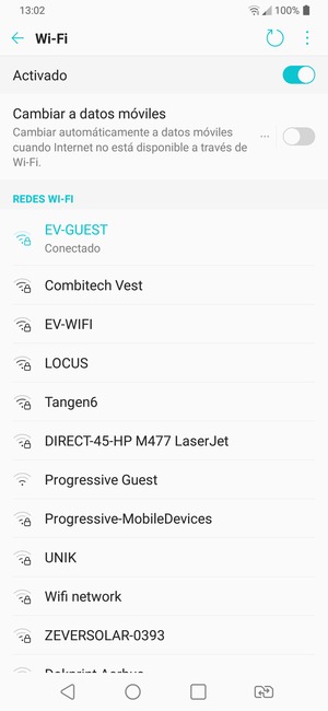 Ahora está conectado a la red Wi-Fi
