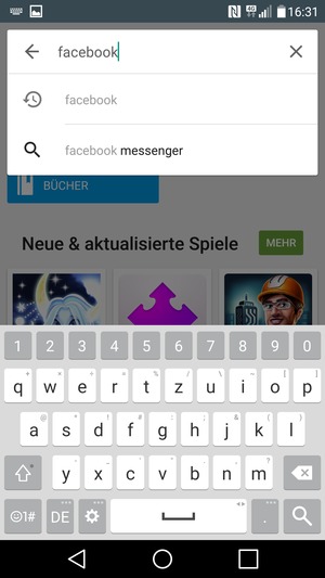 Geben Sie den Namen der App ein und wählen Sie Suchen