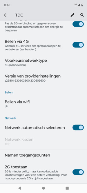 Scroll naar en selecteer Namen toegangspunten
