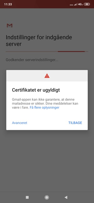 Vælg TILBAGE