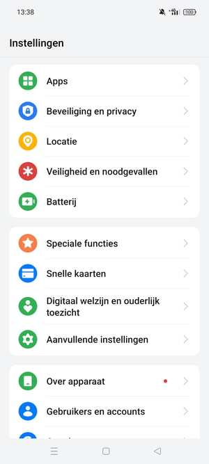 Scroll naar en selecteer Beveiliging en privacy