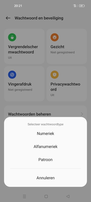 Selecteer Patroon