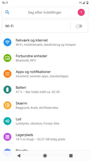 Vælg Netværk og internet